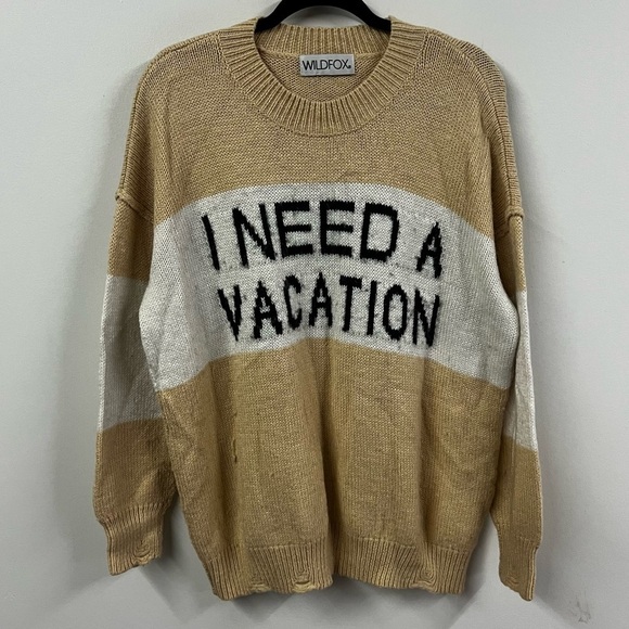 Wildfox I Need A Vacation Knit Distressed Sweater - Picture 3 of 14